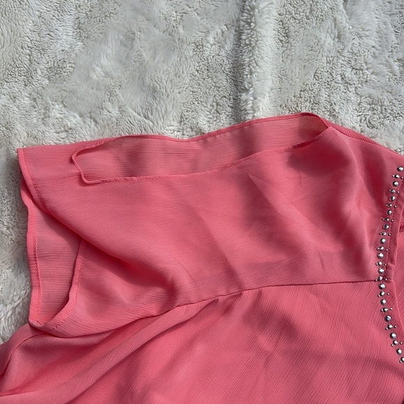 Juicy Couture Women's Rhinestone Studded V Neck Cut Out Arm Blouse Size XXL - Picture 4 of 10